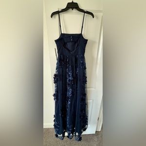 Full length, flowy full skirt, spaghetti strap dress